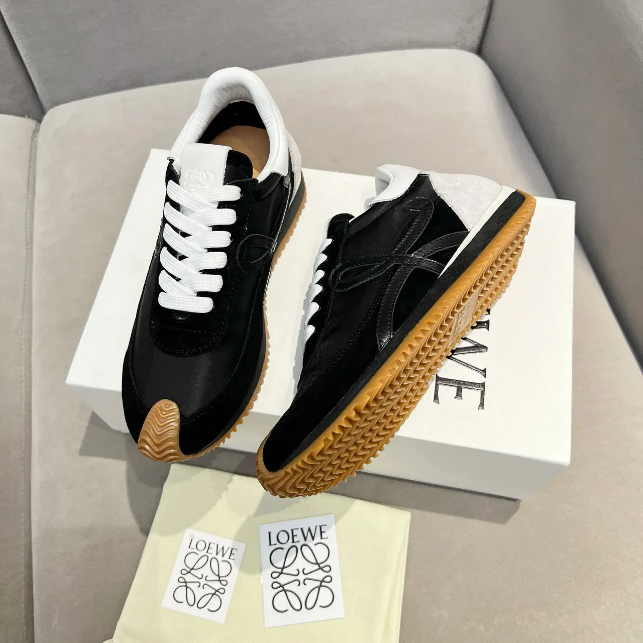 Loewe Flow Runner Black White Gum Lifestyle Sneakers 6