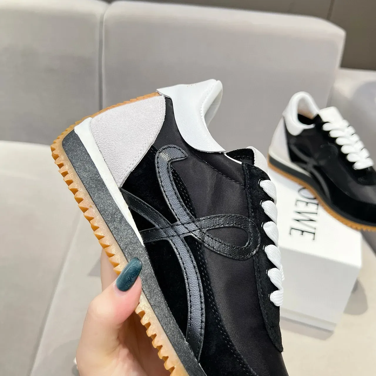 Loewe Flow Runner Black White Gum Lifestyle Sneakers 7