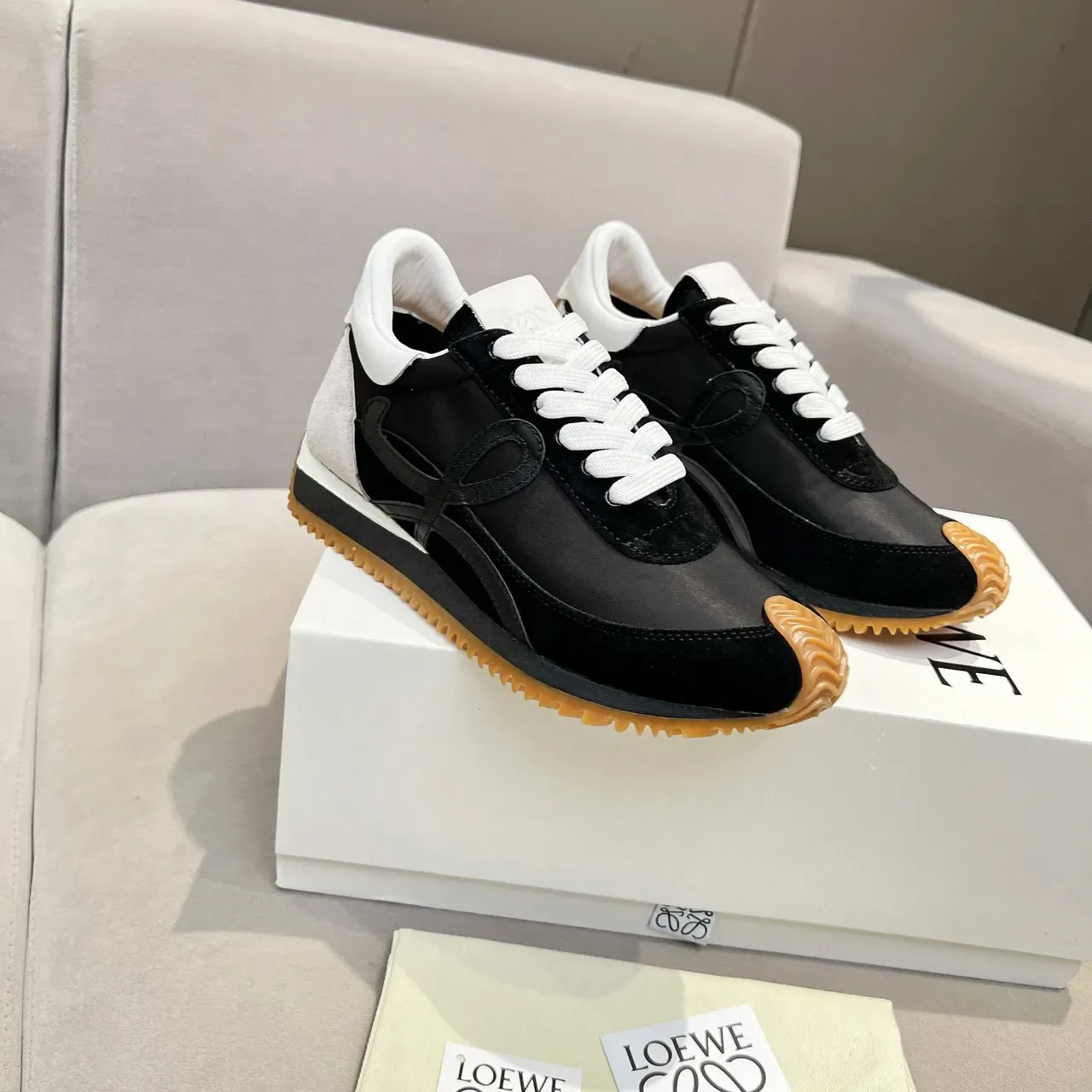 Loewe Flow Runner Black White Gum Lifestyle Sneakers 8