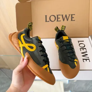 Loewe أخضر أصفر لوتوب سويد وجلد خليط حذاء سنيكرز أسلوب حياة