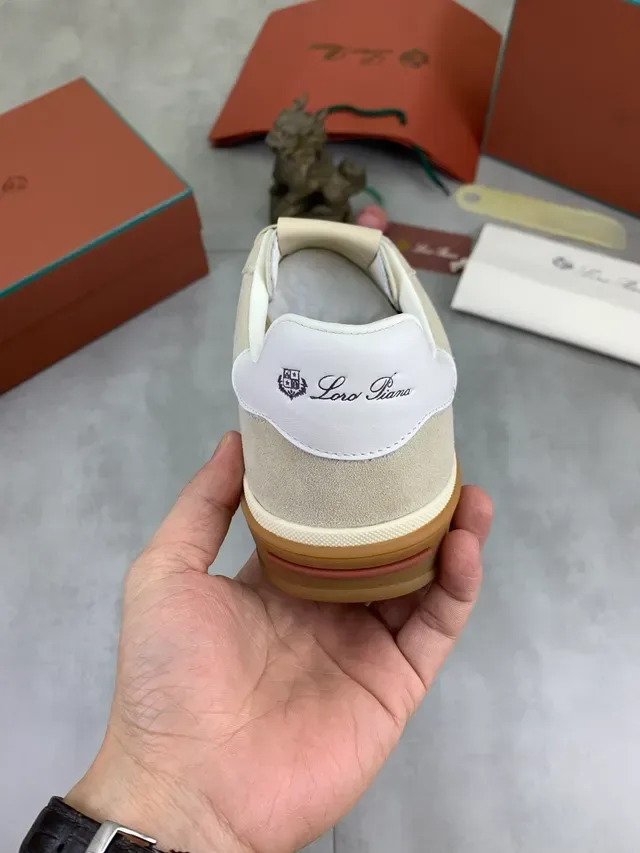 Loewe L/P Logo Beige Suede Lifestyle Sneakers 3