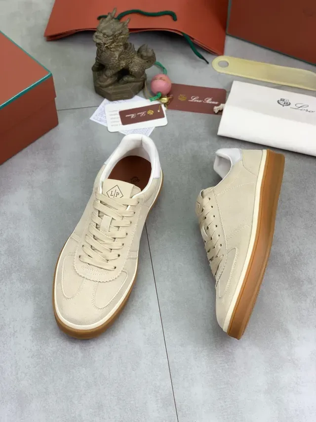 Loewe L/P Logo Beige Suede Lifestyle Sneakers 5