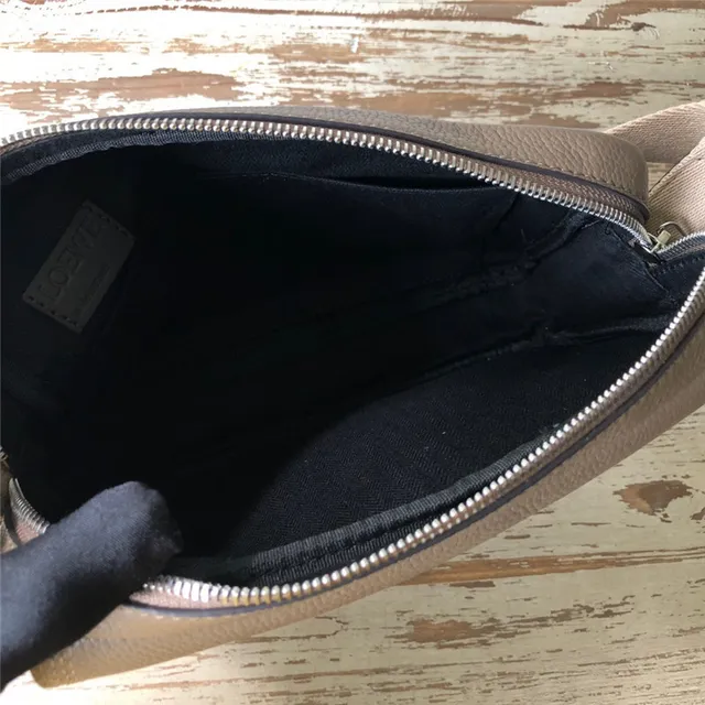 Loewe Puzzle Olive Gray and Beige Structured Crossbody Bag 4