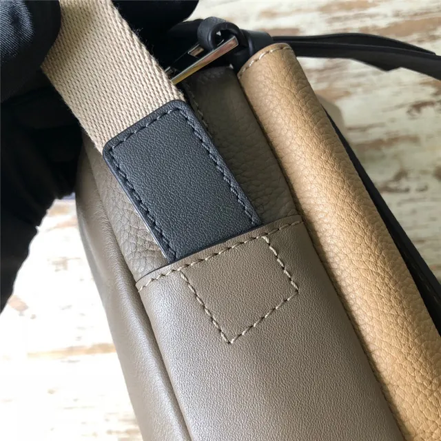 Loewe Puzzle Olive Gray and Beige Structured Crossbody Bag 5