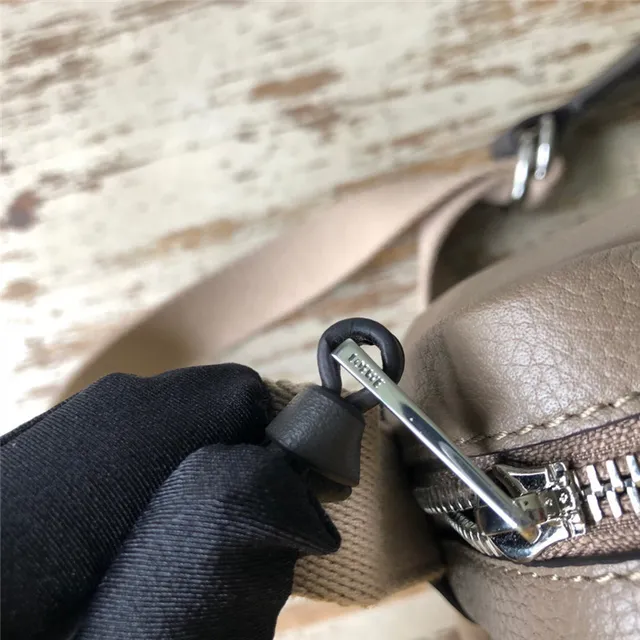 Loewe Puzzle Olive Gray and Beige Structured Crossbody Bag 6