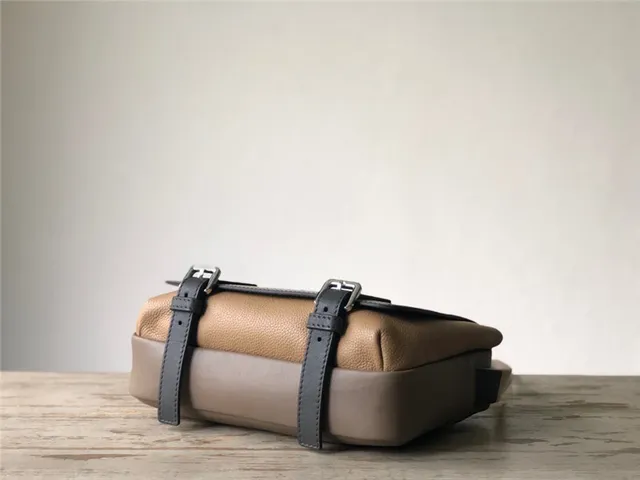 Loewe Puzzle Olive Gray and Beige Structured Crossbody Bag 7