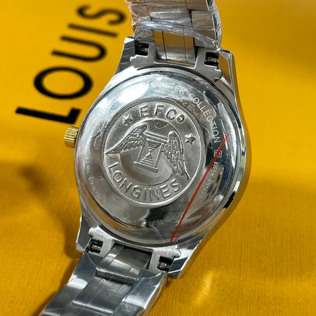 Longines Silver Gold Two-Tone Stainless Steel White Guilloché Dial Quartz Watch 2