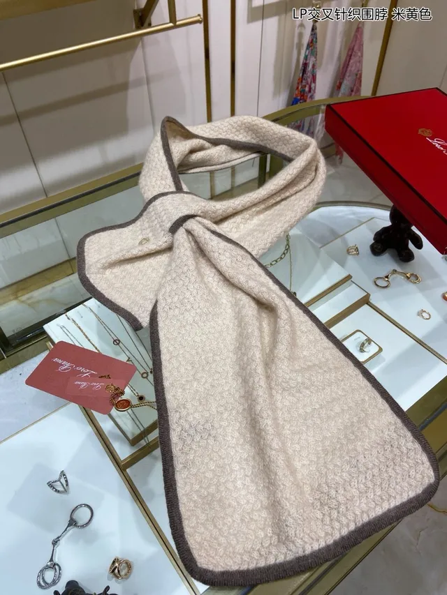Loro Piana বেইজ ব্রাউন ক্রস-নিট কনস্ট্রাকশন রিবড কনট্রাস্ট ট্রিম ক্যাশমিয়ার শাল 5