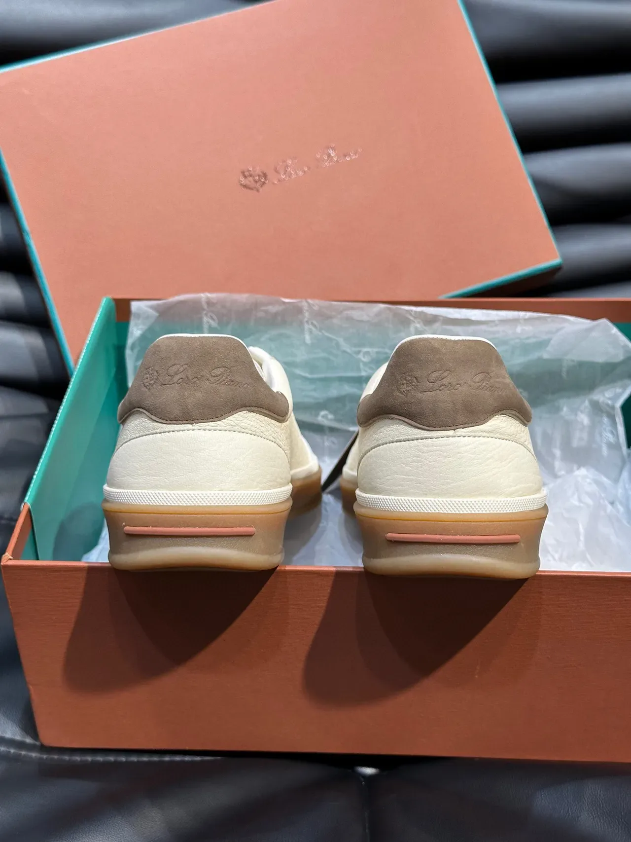 Loro Piana Minimalist Leather Paneled Gum-Sole Sneakers 6
