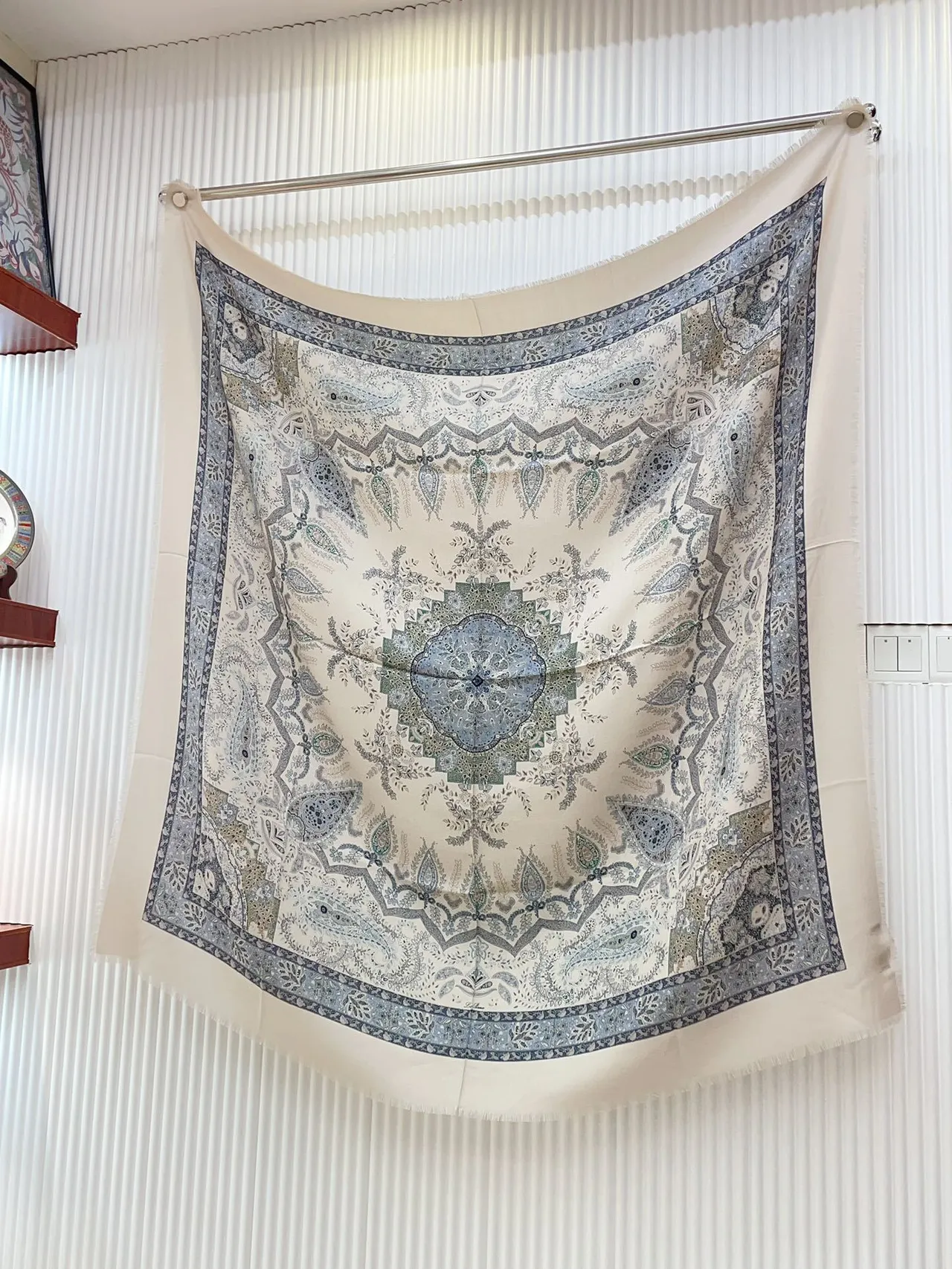 Loro Piana Paisley-Print Fringed Cashmere Scarf 4