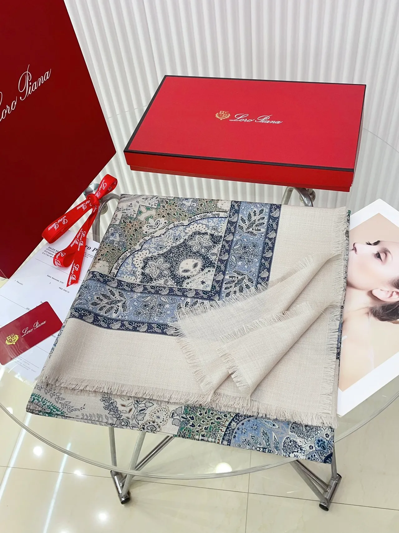 Loro Piana Paisley-Print Fringed Cashmere Scarf 5