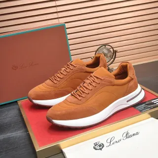 Loro Piana Tan Suede and Leather Lifestyle Sneakers