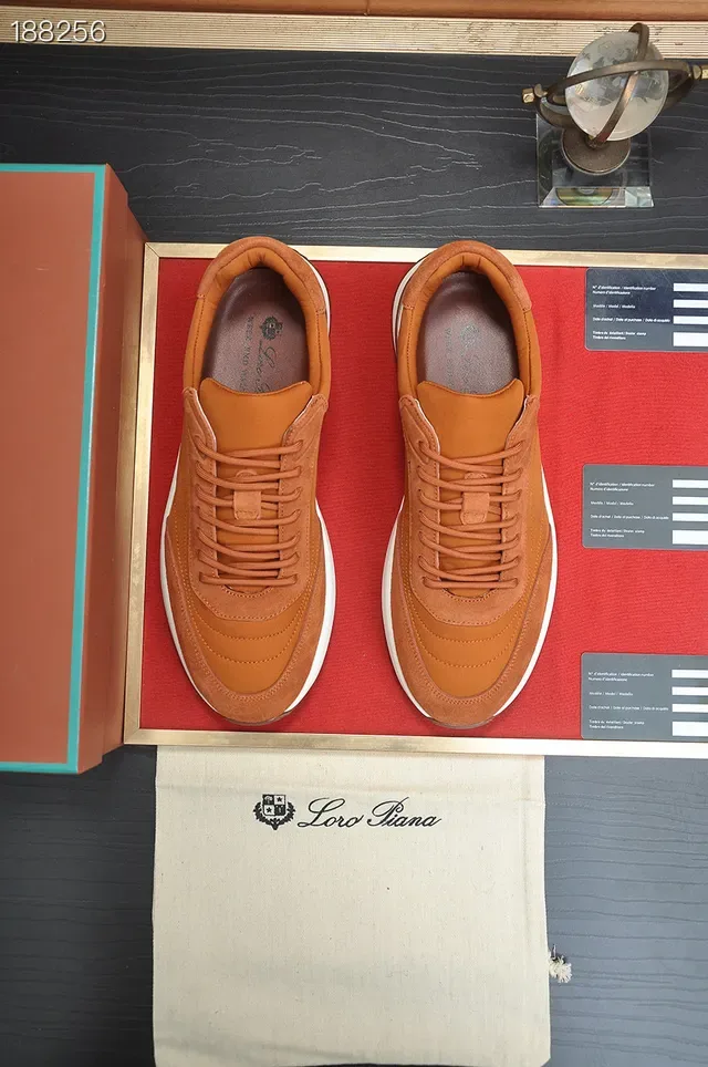 Loro Piana Chaussures Lifestyle en Daim et Cuir Tan 6