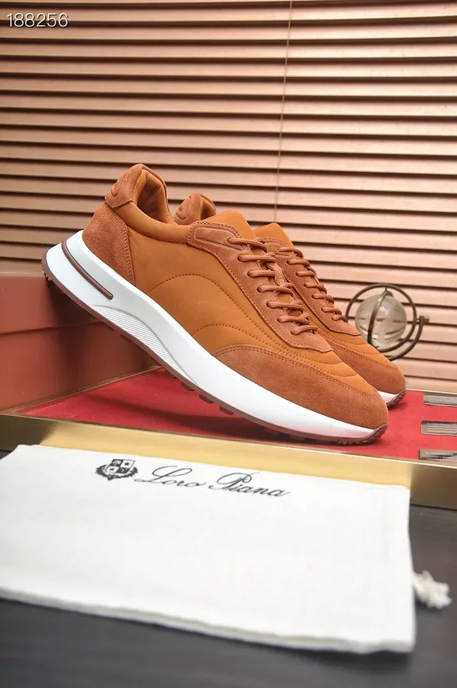 Loro Piana Chaussures Lifestyle en Daim et Cuir Tan 8