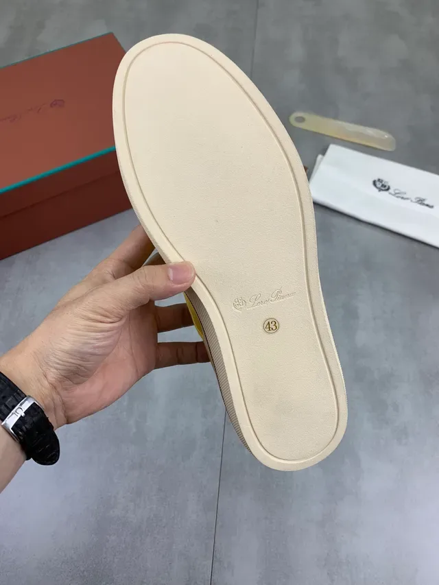 Loro Piana Yellow Beige Suede Upper Low-Top Lifestyle Sneakers 2