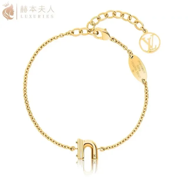 Louis Vuitton Alphabet K Initial Gold-Tone Chain Bracelet 2