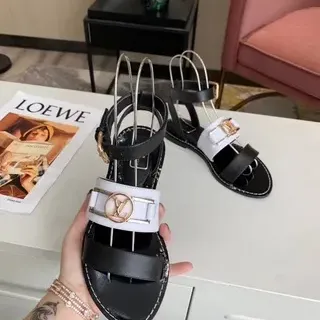 Louis Vuitton Archlight Black White Two-Tone Metal Rod Detailing Gladiator Sandals