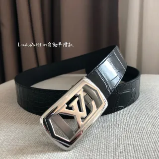 Louis Vuitton Automatic Slide Buckle Crocodile Leather Belt