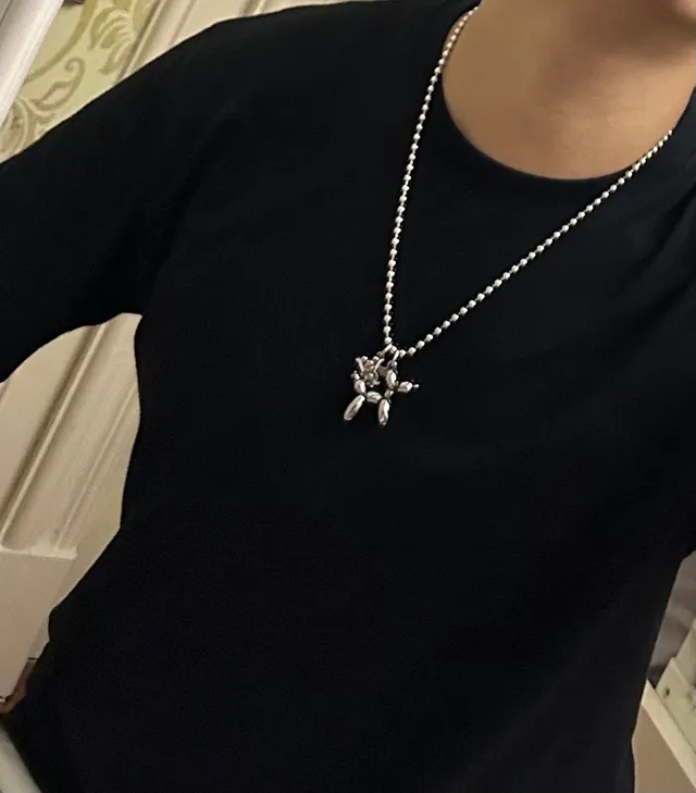 Louis Vuitton Balloon Dog Monogram Pendant Silver Necklace 4