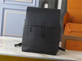 Louis Vuitton Black Brown Structured Leather Flap-Top Closure Backpack 10