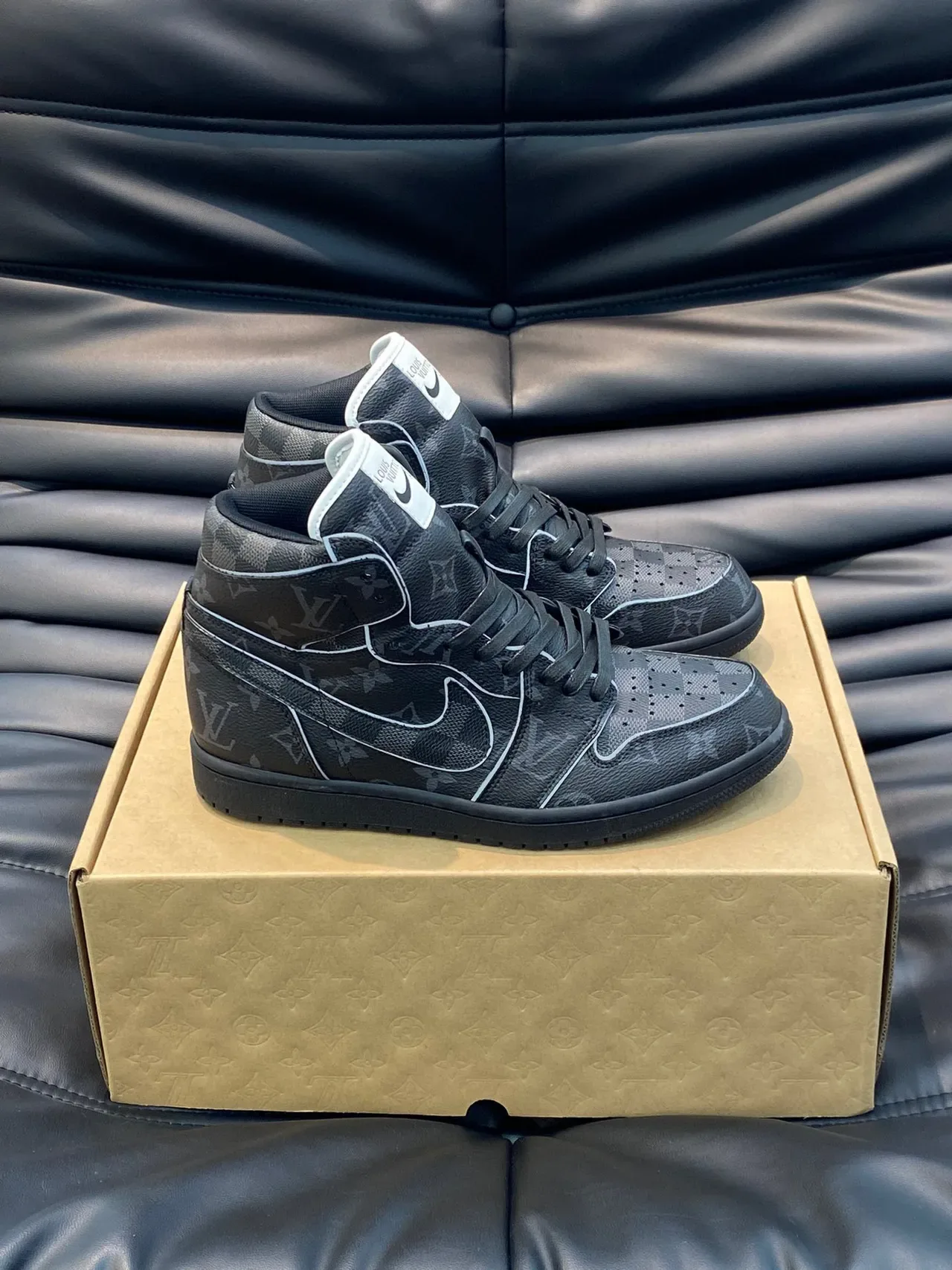 Louis Vuitton Black Gray High-Top Monogram-Printed Lifestyle Sneakers 8