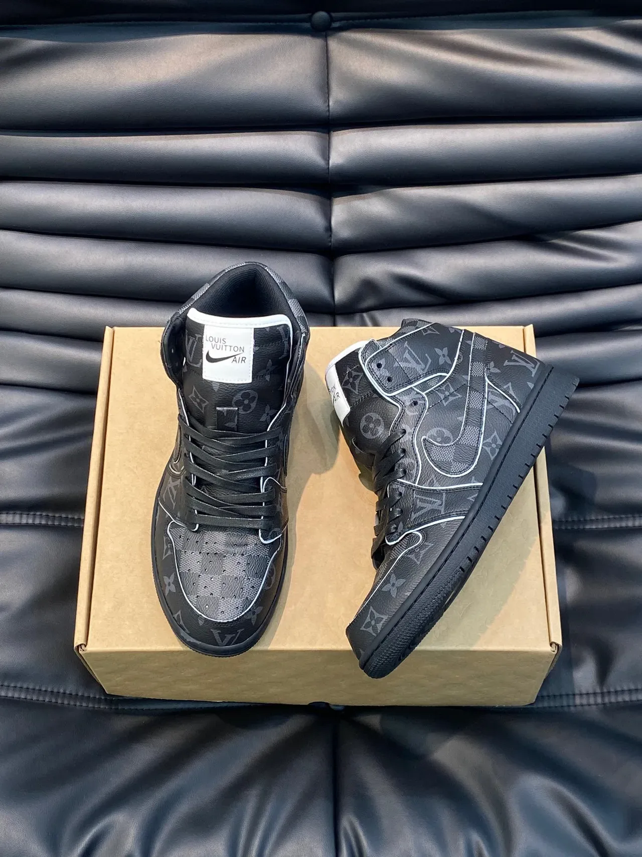 Louis Vuitton Black Gray High-Top Monogram-Printed Lifestyle Sneakers 9