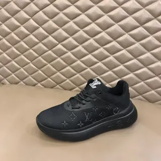 Louis Vuitton Black Monogram-Printed Mesh Upper Sculpted Rubber Sole Lifestyle Sneakers