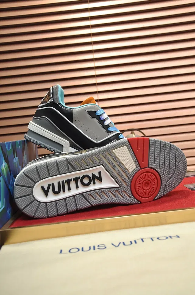 Louis Vuitton Black Multicolor Layered Multi-Material Upper Sculpted Segmented Midsole Lifestyle Sneakers 4