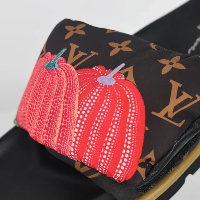 Louis Vuitton Black Multicolor Padded Fabric Strap Monogram Canvas Upper Slippers 6