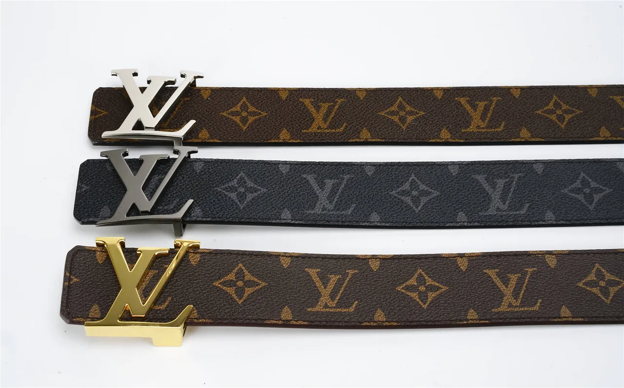 Louis Vuitton Black Silver Monogram-Printed Textured Grain Leather Belt 2
