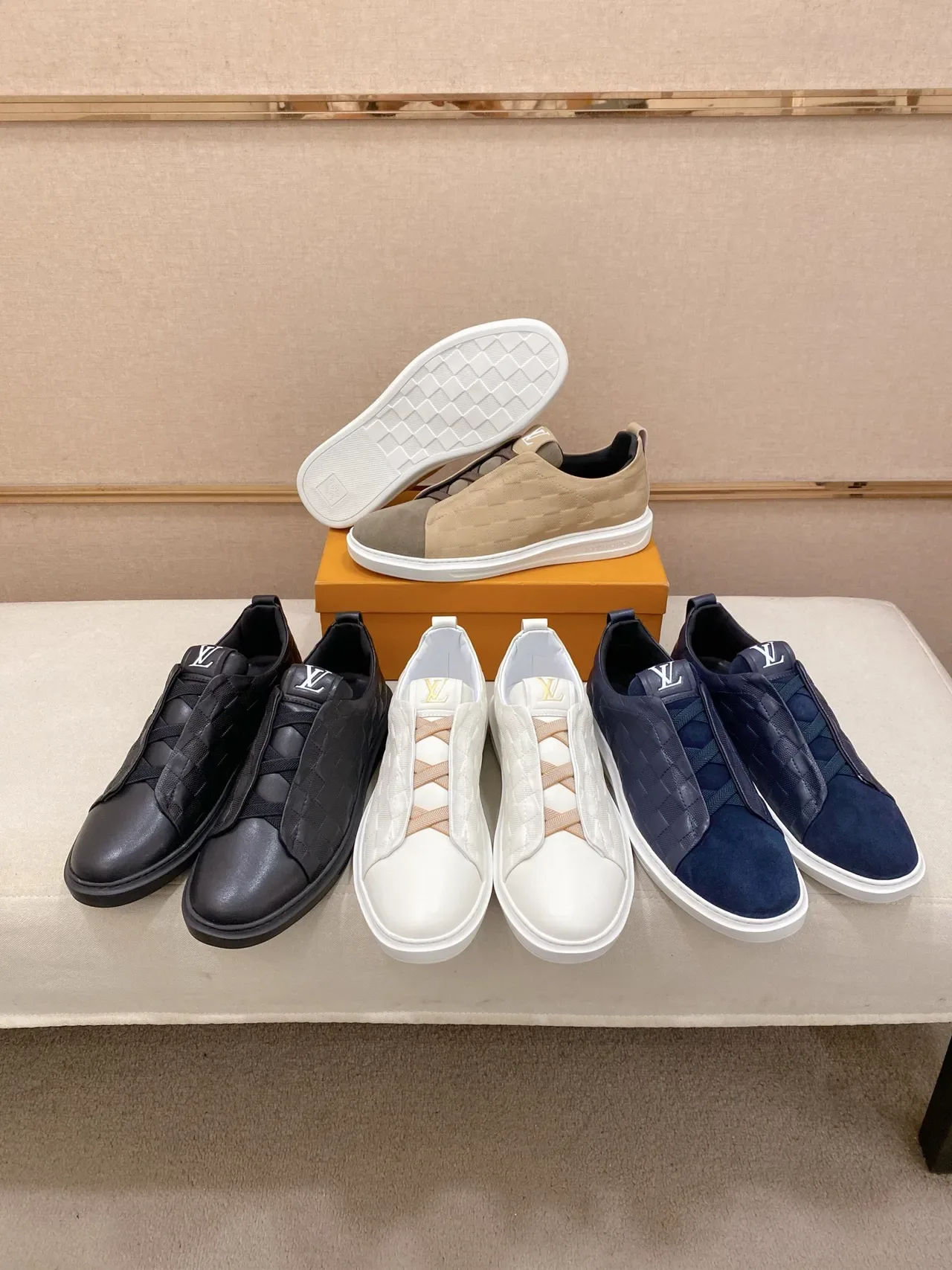 Louis Vuitton Black Slip-On Woven Leather Lifestyle Sneakers 2