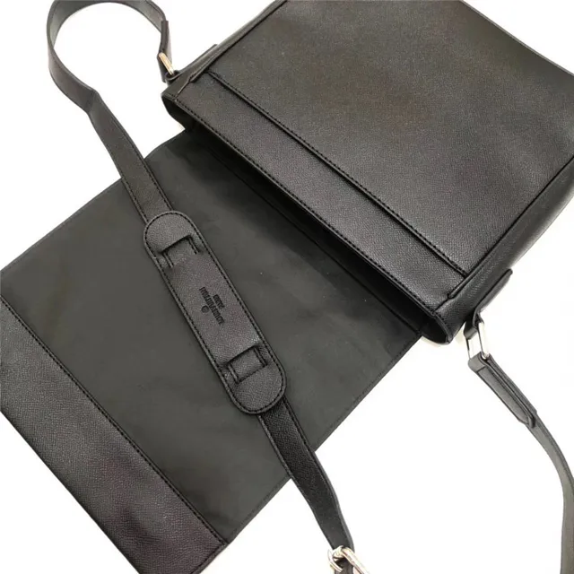 Louis Vuitton Black Structured Rectangular Silhouette Smooth Textured Leather Messenger Bag 5