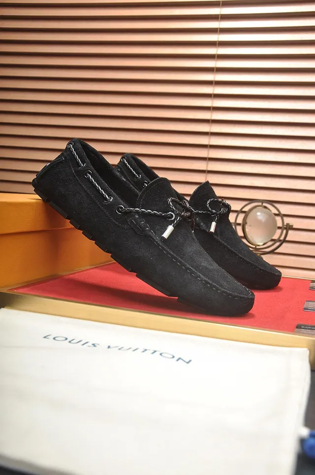 Louis Vuitton Black Suede Rope-Lace Loafers 4