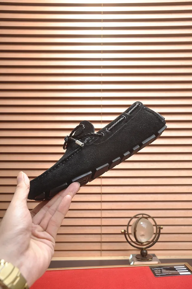 Louis Vuitton Black Suede Rope-Lace Loafers 6