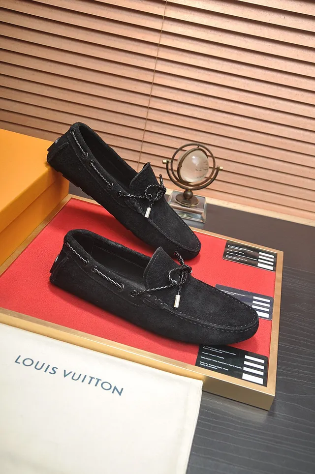 Louis Vuitton Black Suede Rope-Lace Loafers 7