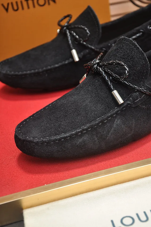 Louis Vuitton Black Suede Rope-Lace Loafers 8