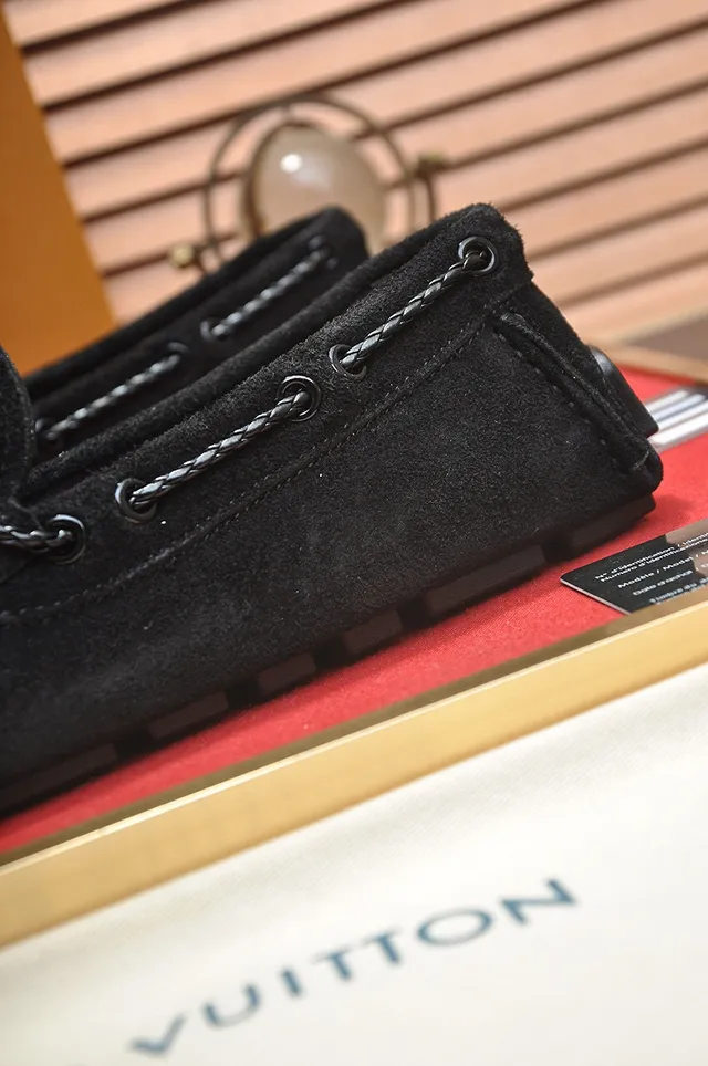 Louis Vuitton Black Suede Rope-Lace Loafers 9