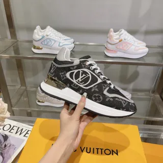 Louis Vuitton Preto Branco Denim-Monogram Superior Chunky Sculpted Sole Lifestyle Sneakers