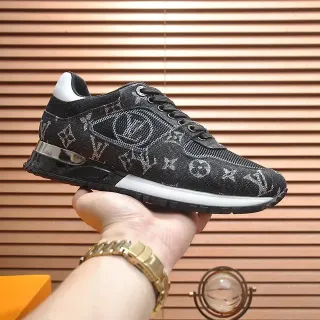 Louis Vuitton Black White Monogrammed Mesh Upper Transparent Heel Counter Lifestyle Sneakers