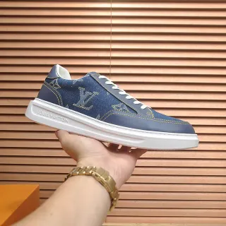 Louis Vuitton Zapatillas Lifestyle de Denim Superior con Impresión Monograma Azul Blanco