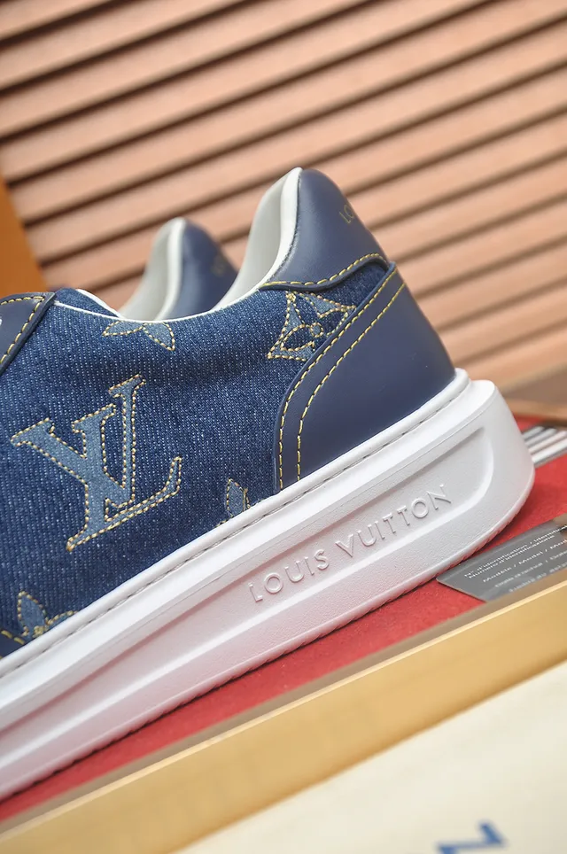 Louis Vuitton Blue White Denim Upper Monogram Print Lifestyle Sneakers 2