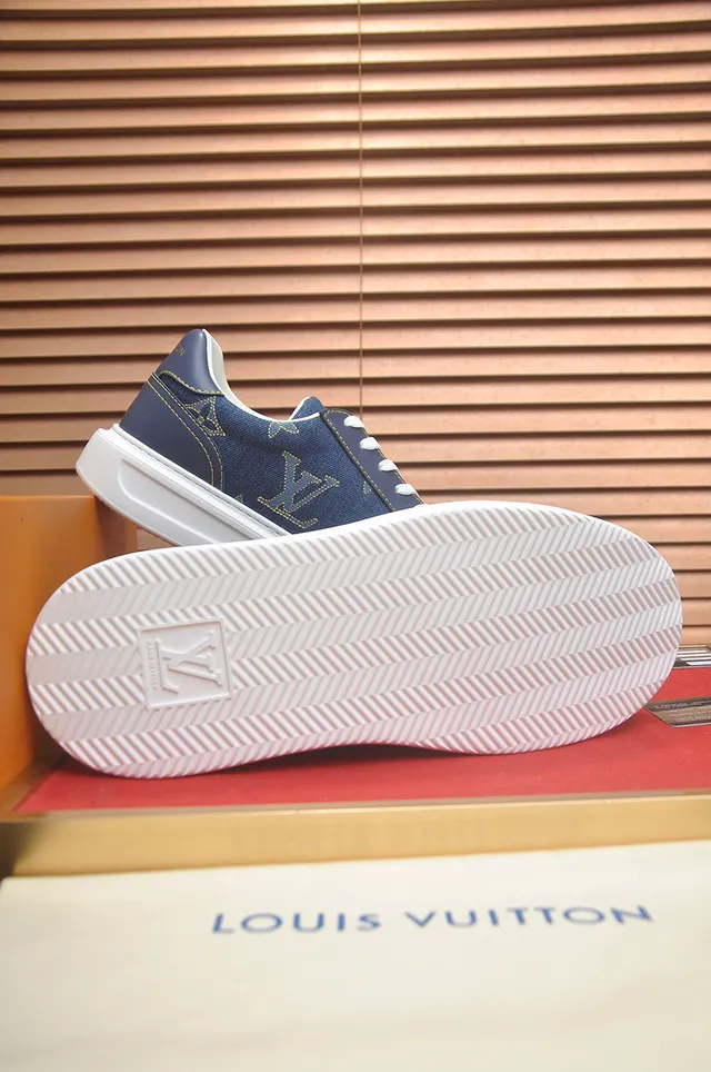 Louis Vuitton Blue White Denim Upper Monogram Print Lifestyle Sneakers 3