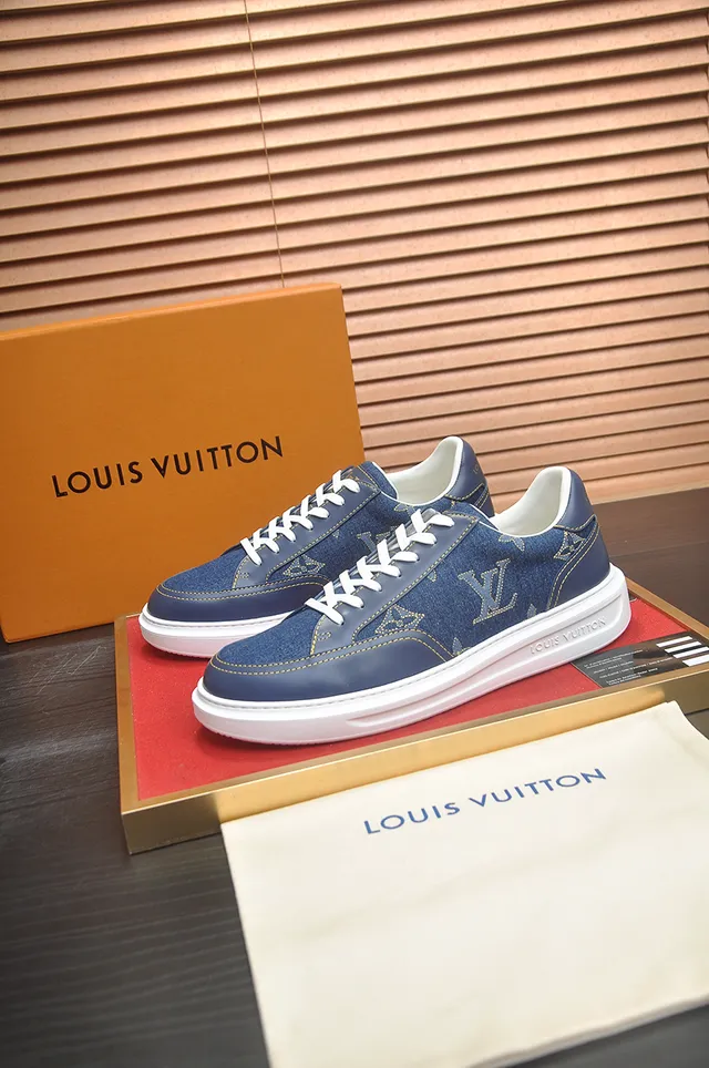 Louis Vuitton Blue White Denim Upper Monogram Print Lifestyle Sneakers 4
