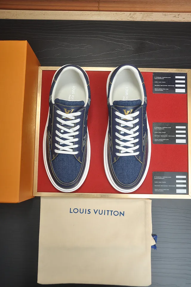 Louis Vuitton Blue White Denim Upper Monogram Print Lifestyle Sneakers 5