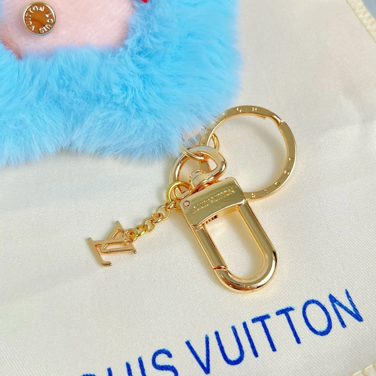 Louis Vuitton Blue White Plush Character Fluffy Texture Crossbody Bag 2