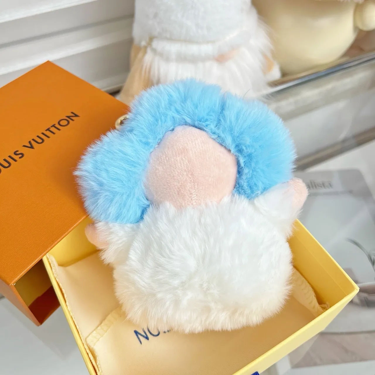 Louis Vuitton Blue White Plush Character Fluffy Texture Crossbody Bag 3
