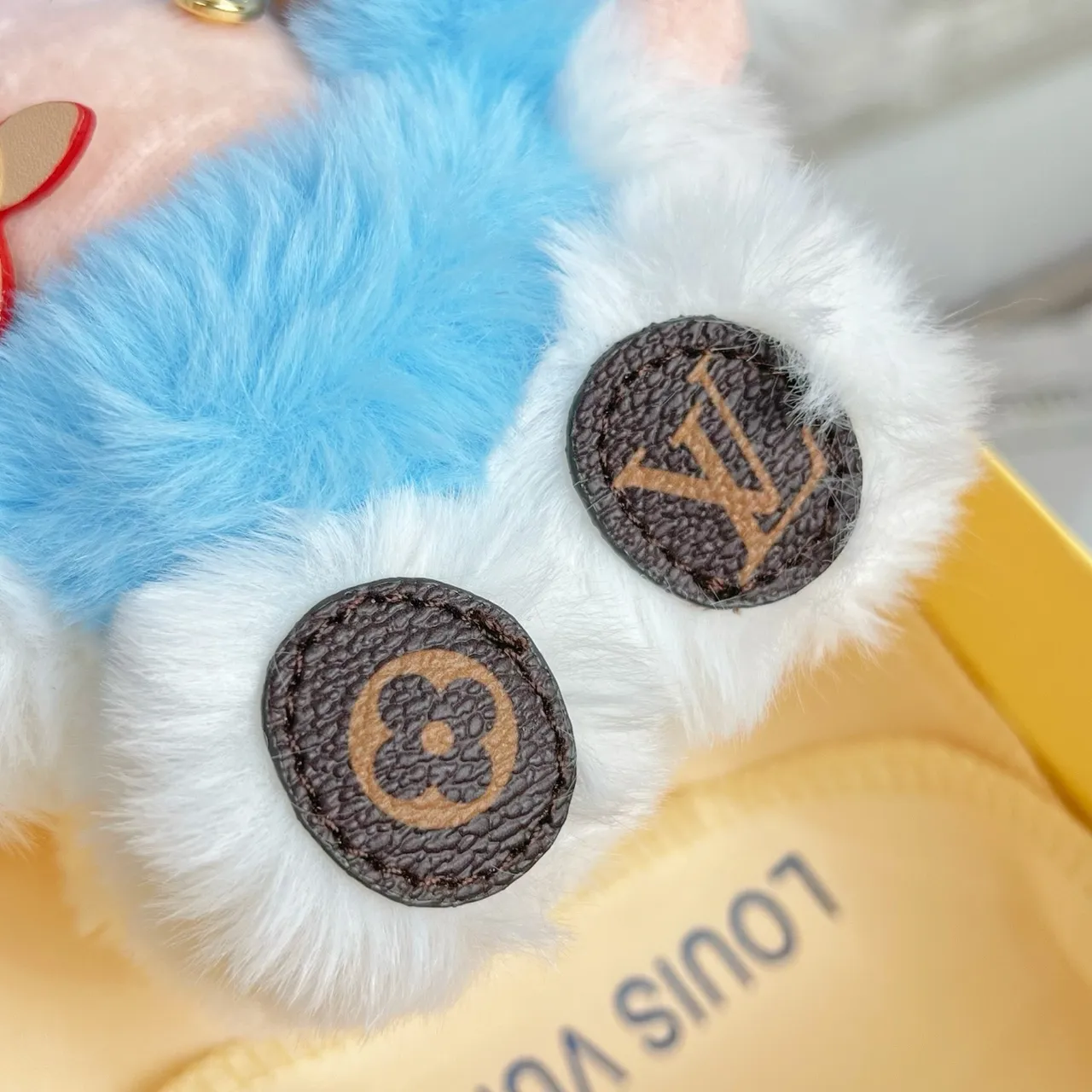 Louis Vuitton Blue White Plush Character Fluffy Texture Crossbody Bag 5