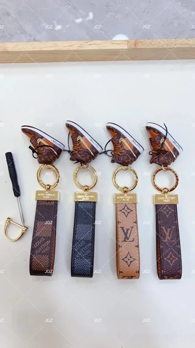 Louis Vuitton Brown Beige Monogrammed Leather Strap Miniature High-Top Sneaker Charm Crossbody Bag 8