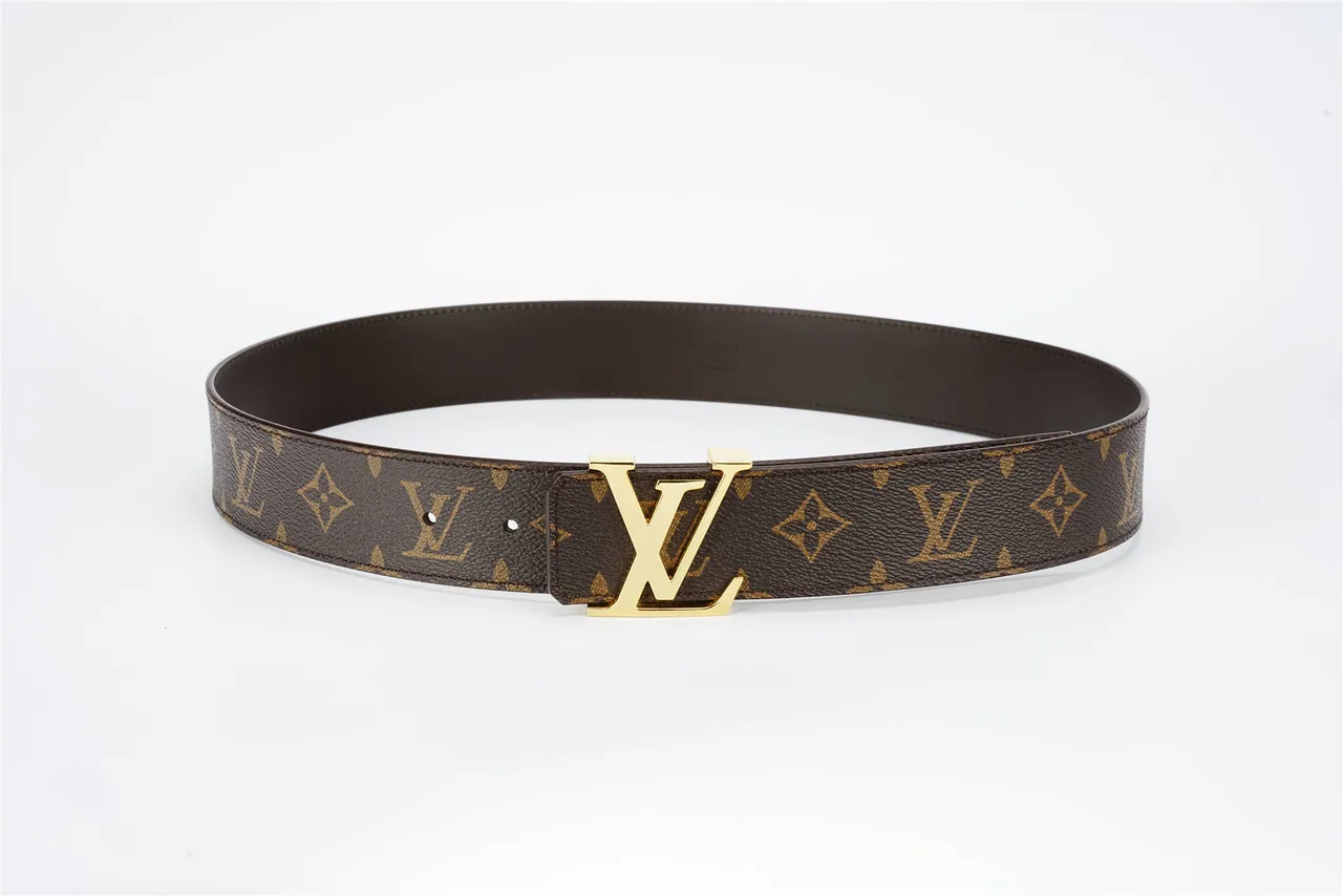 Louis Vuitton বাদামি সোনালী Monogram Canvas LV Buckle চামড়ার বেল্ট 9