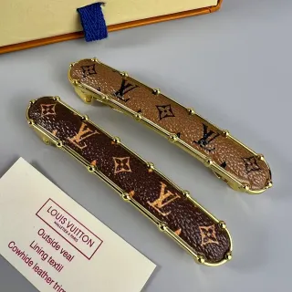 Louis Vuitton Brown Gold Monogram Canvas Riveted Frame Earrings